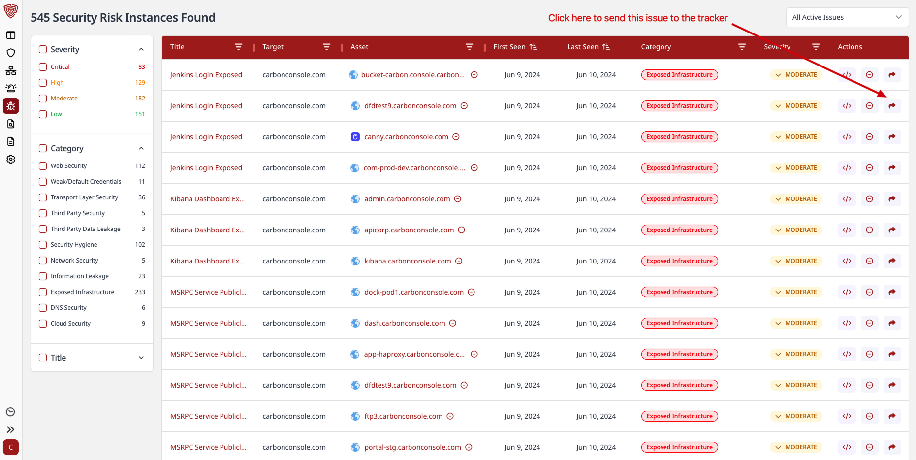 How can I track a reported security risk? | RedHunt Labs Documentation