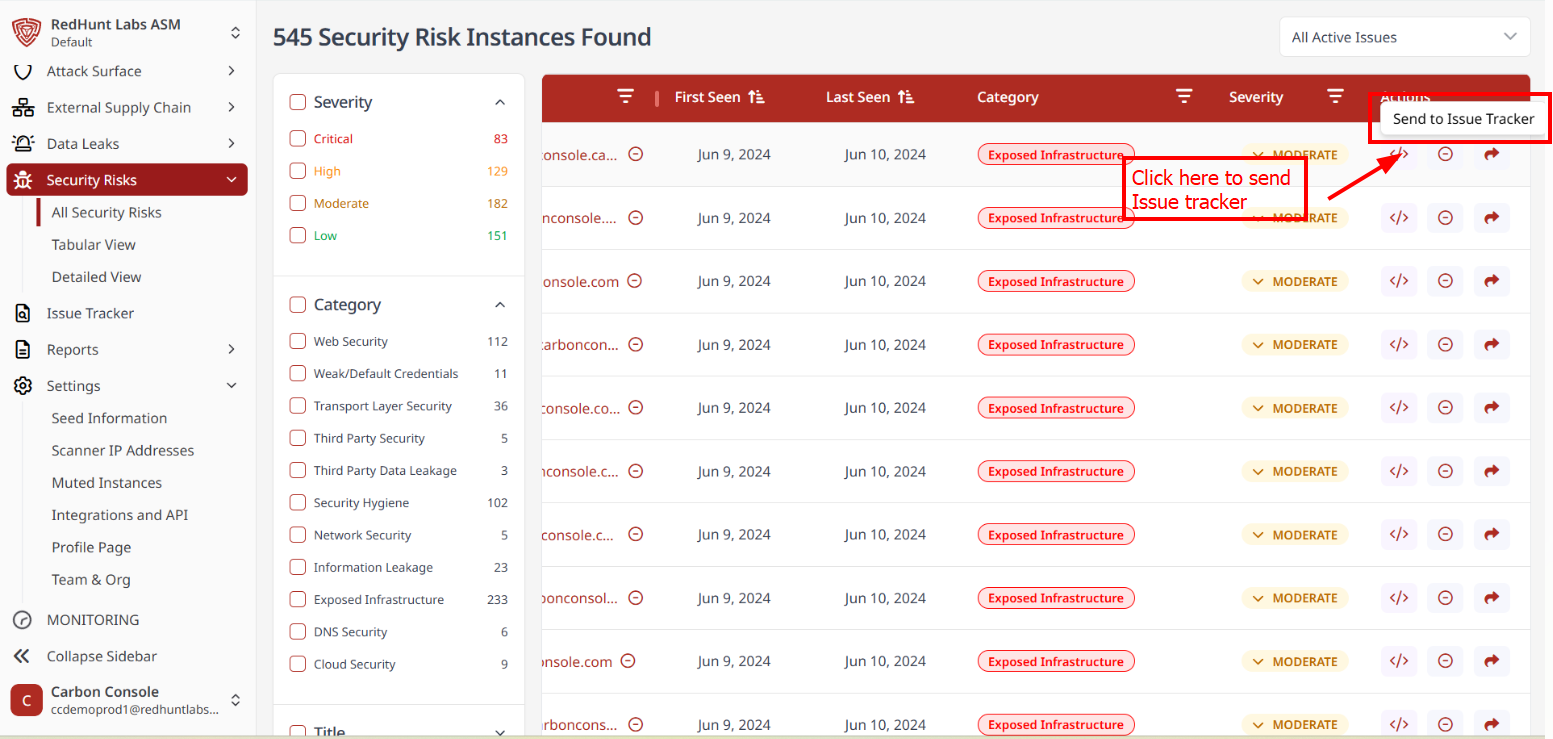 How Does the Issue Tracker Work? | RedHunt Labs Documentation