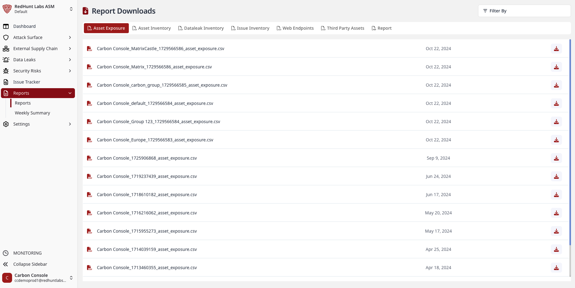 How to Export Results? | RedHunt Labs Documentation