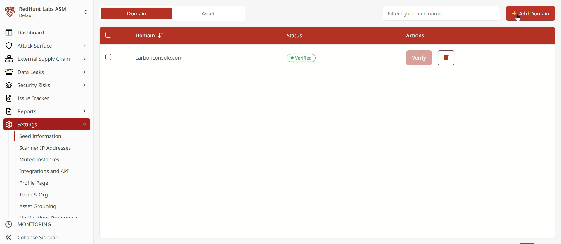 How to Update Domains? | RedHunt Labs Documentation