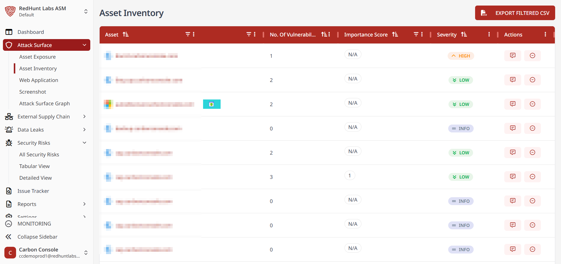 How to Use the Attack Surface Page? | RedHunt Labs Documentation