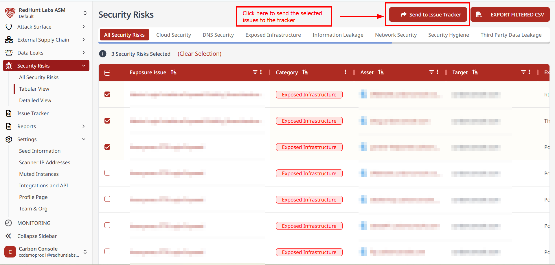 How to Use the Issue Tracker? | RedHunt Labs Documentation
