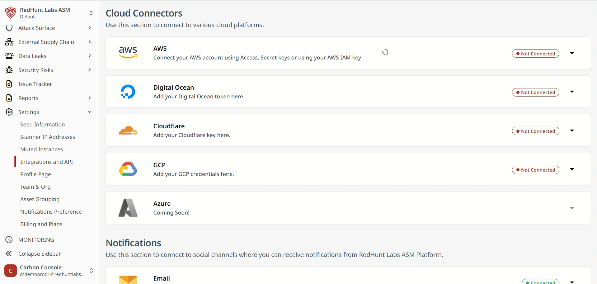 Integrating Your AWS Account | RedHunt Labs Documentation