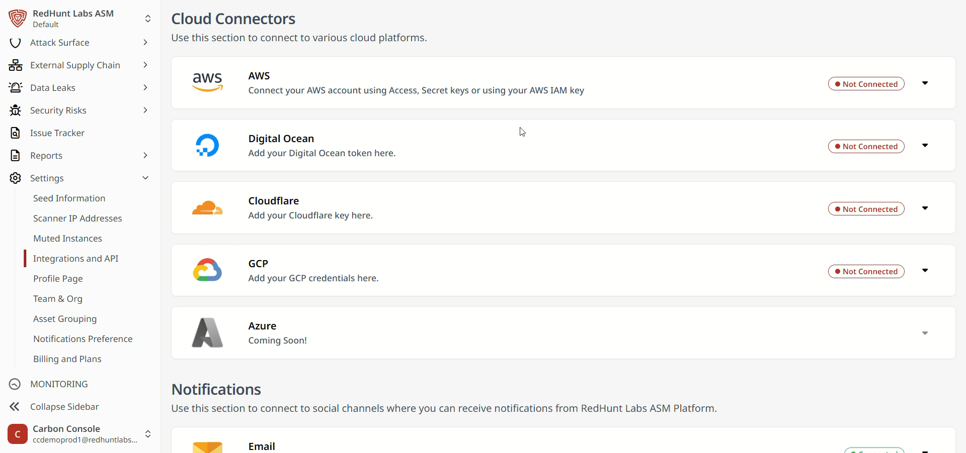 Integrating Your DigitalOcean Account | RedHunt Labs Documentation