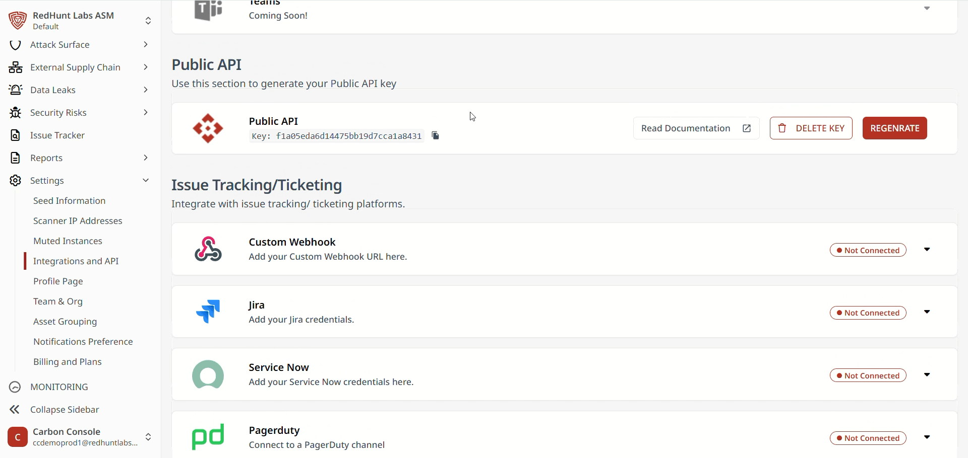 Integrating with PagerDuty | RedHunt Labs Documentation