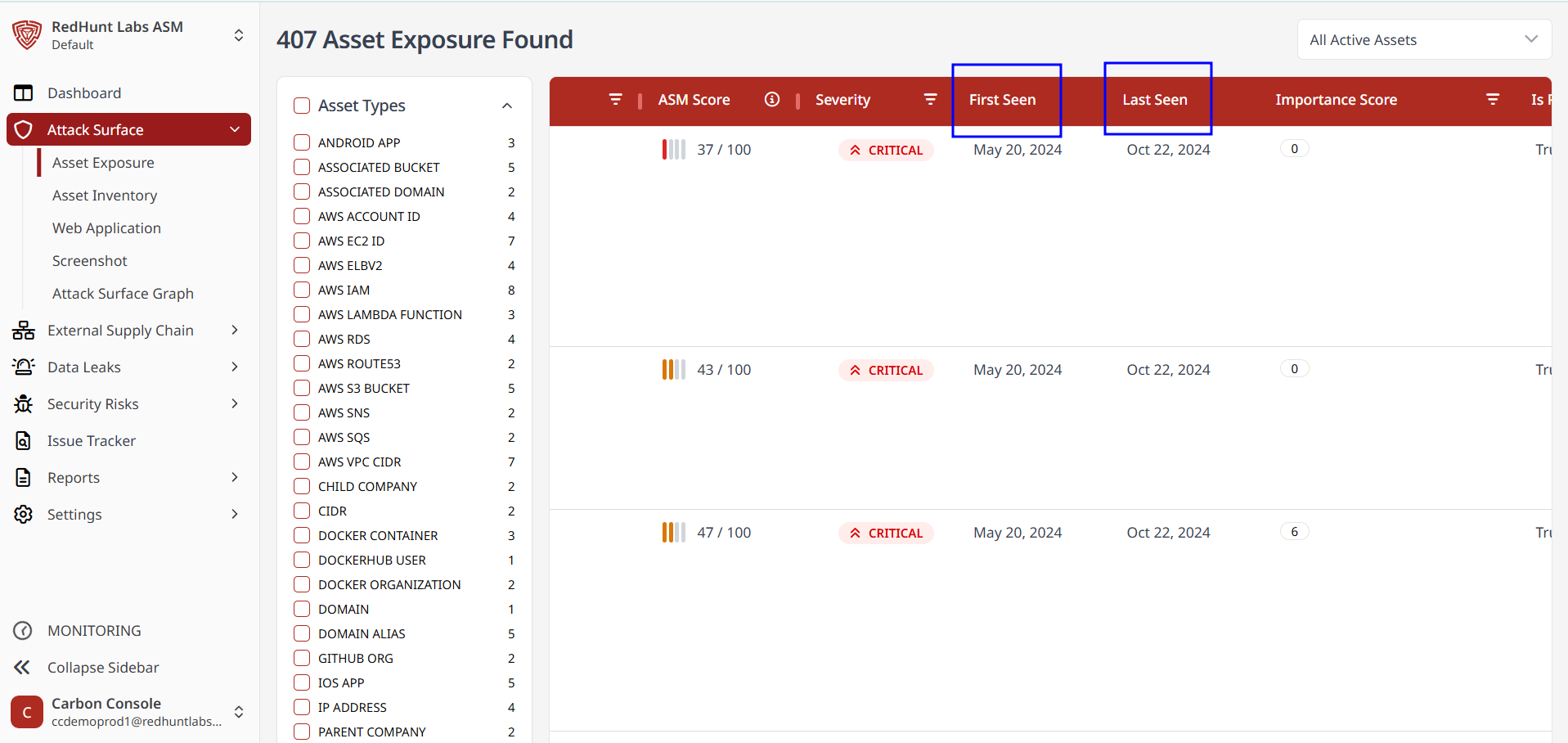 What Are First Seen and Last Seen Dates? | RedHunt Labs Documentation