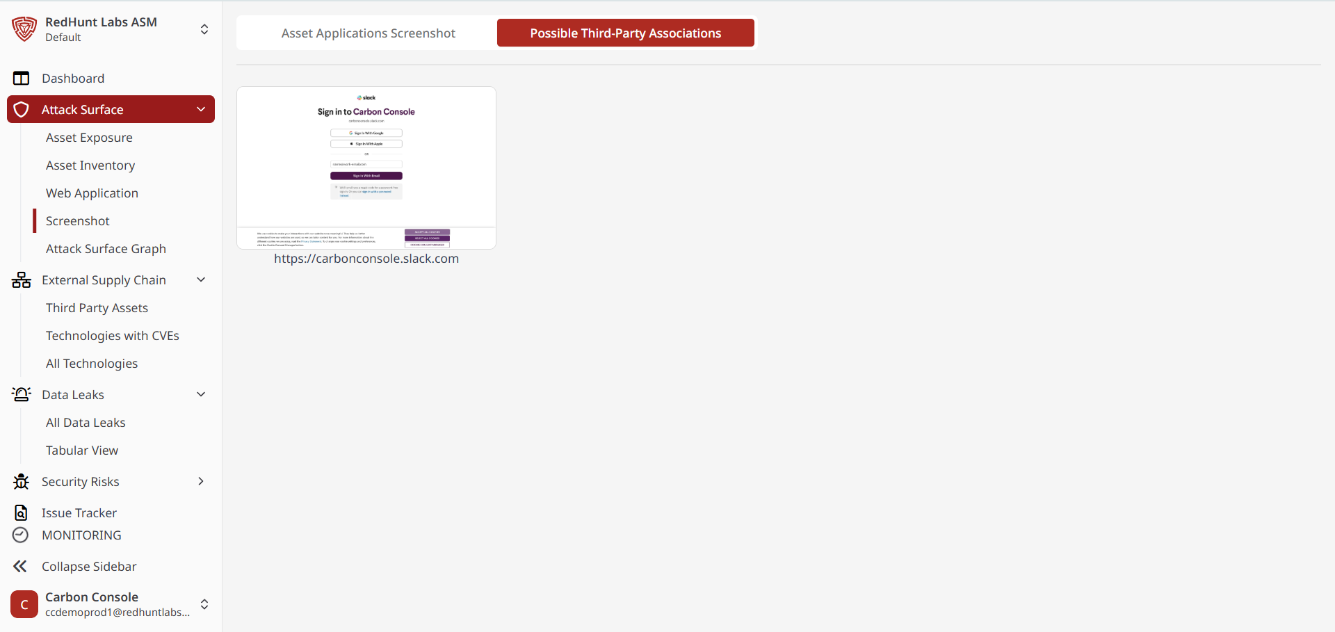 What is the Utility of the Screenshot Page? | RedHunt Labs Documentation